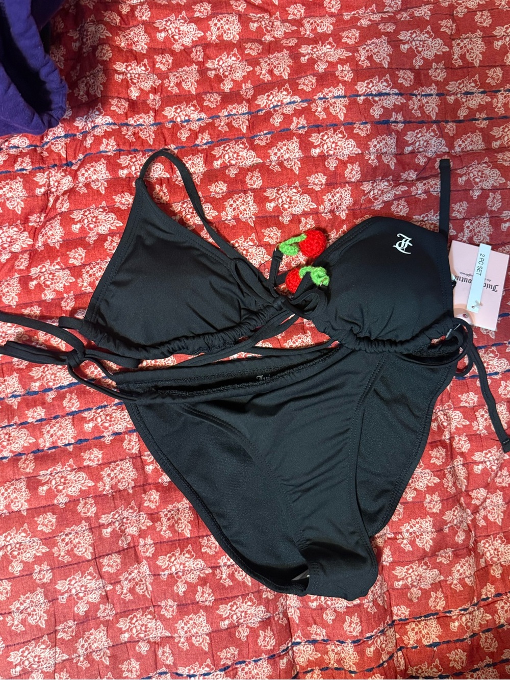 Juicy Couture women’s Bikini Set with Cherry Accent